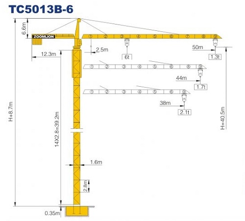 Cẩu tháp Zoomlion TC5013B-6